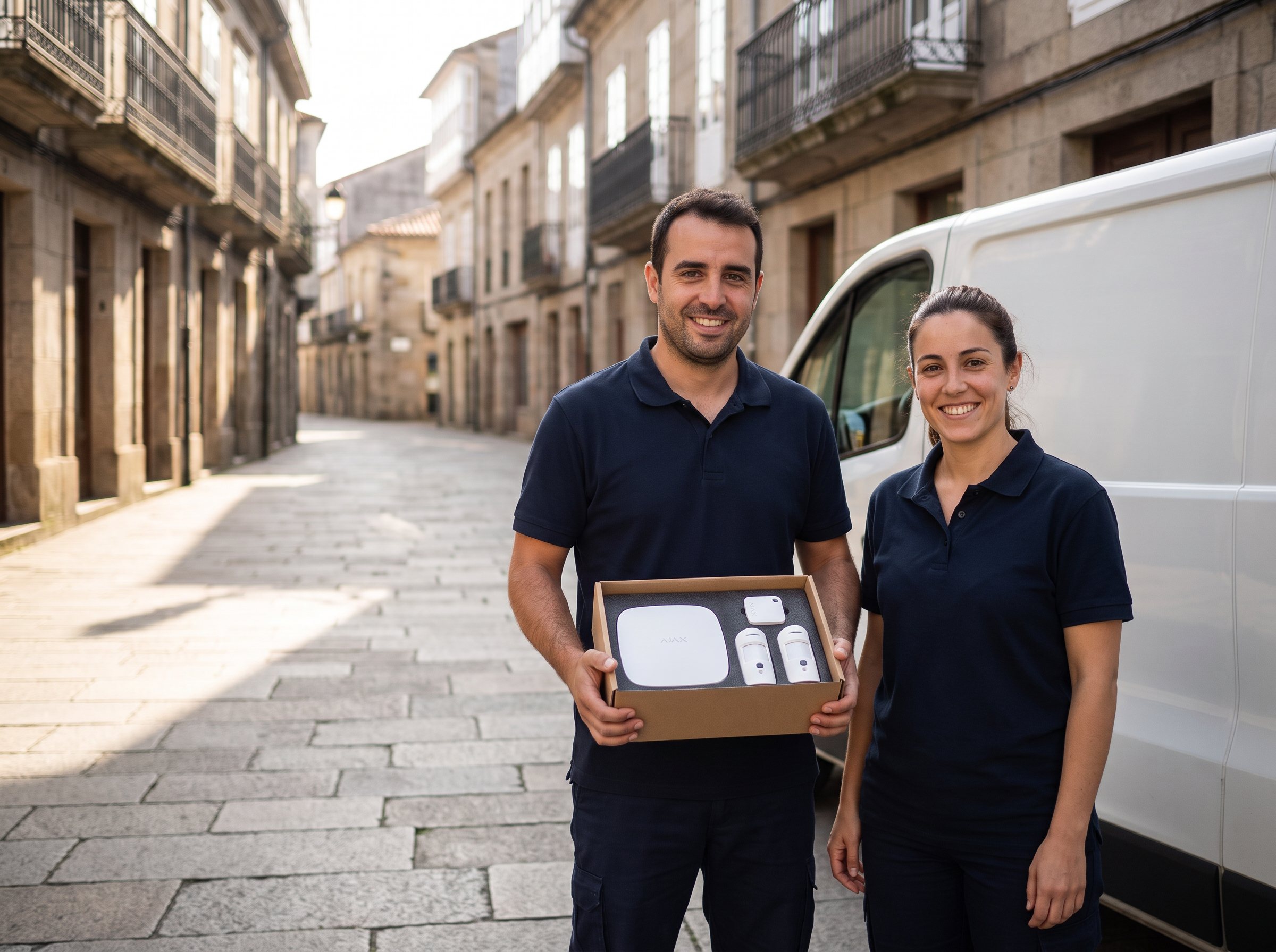Instaladores de Costa Sistemas con un kit de alarma Ajax en Pontevedra